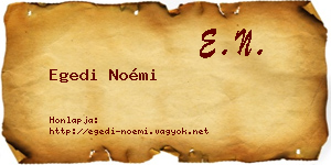 Egedi Noémi névjegykártya